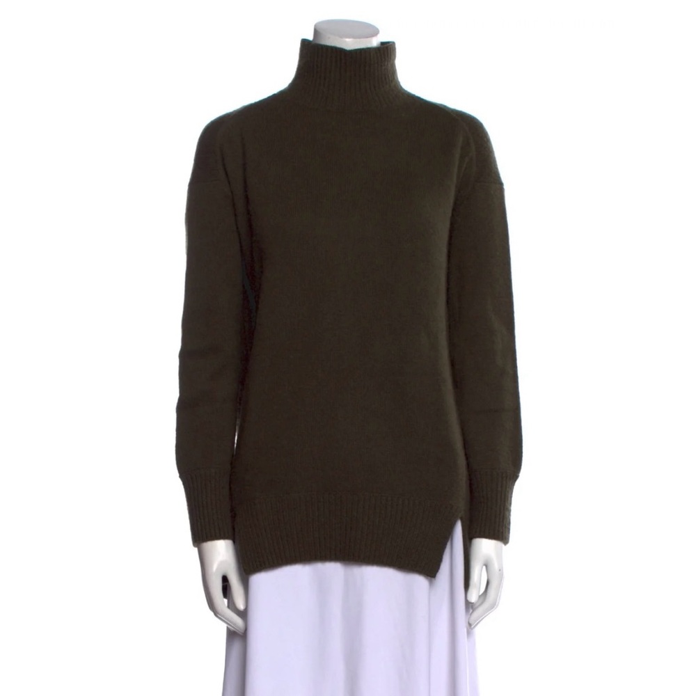 Vince 100% Cashmere Women's Olive Tunic Turtleneck Sweater, Size S/P